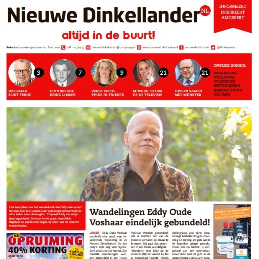 Nieuwe Dinkellander is dé huis-aan-huiskrant voor de gemeente Losser.