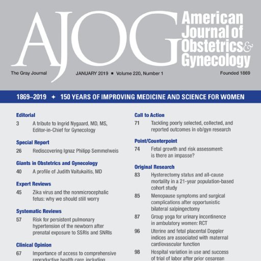 Established in 1869, The American Journal of Obstetrics & Gynecology is the world's leading Obstetrics and Gynecology Medical Journal and Website.