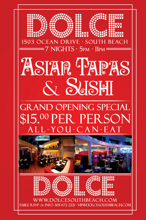 dolcerestaurant's profile picture. $15.00 ALL YOU CAN EAT TAPAS AND SUSHI