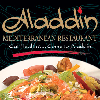 Taste the exotic flavors of the MIddle East. Eat healthy.. Come to Aladdin!