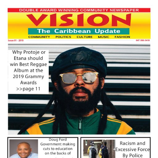 visionnewspaper's profile picture. 2x Award winning Caribbean Newspaper. Pick up your free copy @ any Caribbean establishment In the UK, Canada and now in Jamaica
https://t.co/QXjM6lFLbf