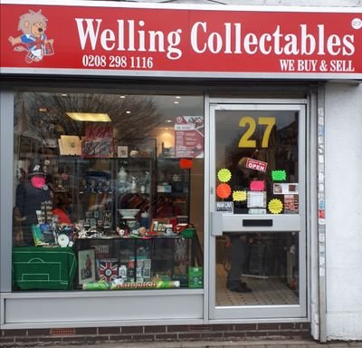 Collectables Shop in Welling High Street. 
Football Memorabilia; Picture Framing; Sci Fi figures; Vinyl Records; Stamps; Coins and much much more.