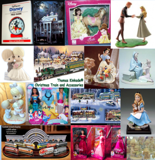 Collector of Disney, Thomas Kinkade, Precious Moments, Princess Jewlry, Nativity Scene, Elvis and Mickey