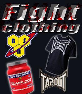 We are MMA and fightclothing specialists with large discounts on leading MMA brands such as  Tapout, Hostility, Sprawl, Sinister, TCB, BSN and Muscle Pharm.