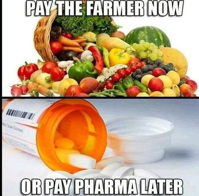 Nutrition and agriculture is life. Pay the farmer now, or pay the phama later🤣. You are what you eat! Agriculture is the backbone..