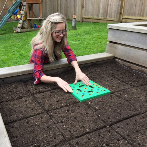 Seeding Square is a color-coded seed spacer tool for planting the perfect vegetable garden.  Get more veggies and less weeds. Grow Your Food!