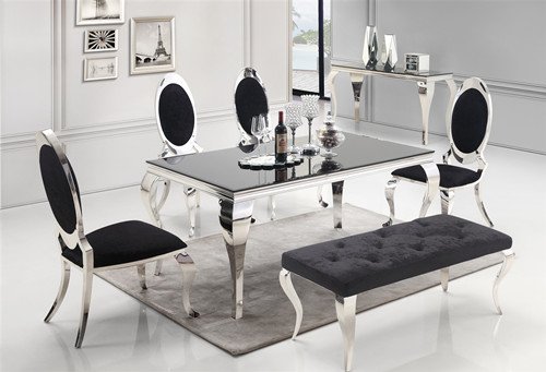 This is wendy from ZanChuang Furnishing which is specialized in the production of stainless steel table, dining chair, coffee table, TV stand and other l