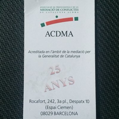 L’Associació ACDMA va nèixer el 1993 per agrupar a professionals dedicats a la tramitació de conflictes a través del concens i la concòrdia entre parts