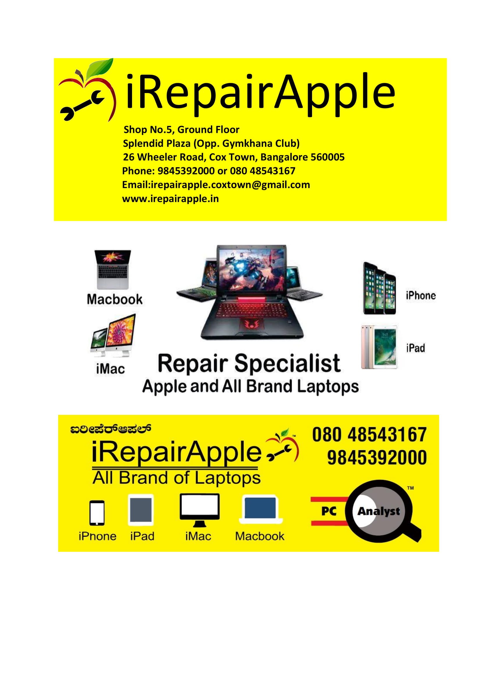 We are the leading Service Center for all Apple products and all brand of Notebooks / Laptops and Desktop, Computers.

Do you have a problem with your iPhone or