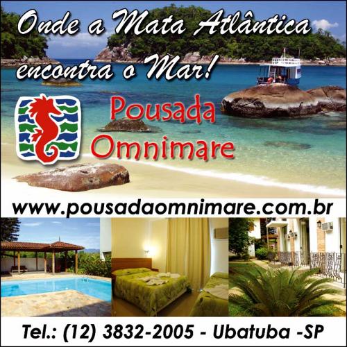 Pousada Omnimare - próxima ao Aquário e os melhores restaurantes e lojas de Ubatuba. É uma pousada nova, confortável e fica a apenas 200 m da praia.