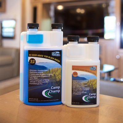 Camp Champ Odor Control products is our newest consumer market line for RVs and is a variation of our concentrated industrial odor control products.