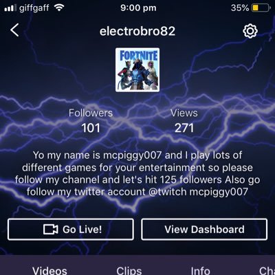 Let’s reach my goal of 125 followers on twitch