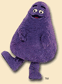Mascotte mauve, affilié de coeur à McDonald's uniquement, compagnon de Ronald McDonald. Je veux avoir au moins 100 000 amis sur Twitter, faites passer le mot!