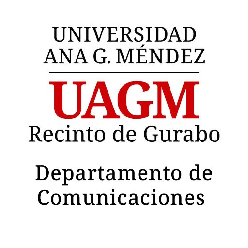 Cuenta oficial del Departamento de Comunicaciones de la Escuela de Ciencias Sociales y Comunicaciones de la Universidad Ana G. Méndez, recinto Gurabo.