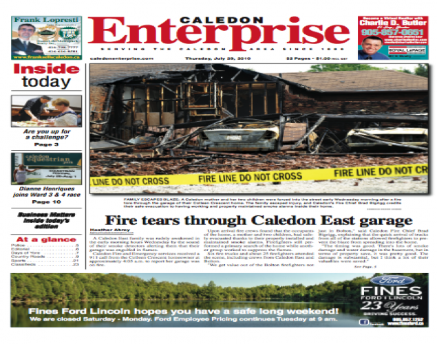 Providing local news that matters to you from The Caledon Enterprise of Metroland Media Group Ltd. Email: newsroom@caledonenterprise.com. Call: 1-855-853-5613.