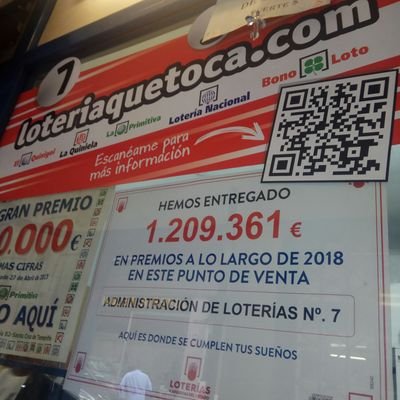 Administración de Loterías nº7 de Santa Cruz de Tenerife, en las Islas Canarias, en las Islas Afortunadas