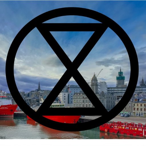 Tell the truth;  
Act now;
Be the change;

Local Aberdeen XR Group taking action to help end Fossil Fuels. #climateemergancy