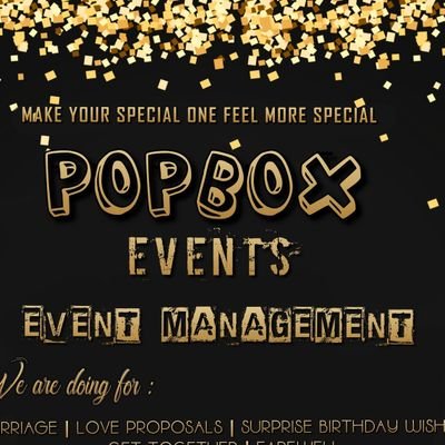 Popboxevents's profile picture. Make Your Special one feel more Special