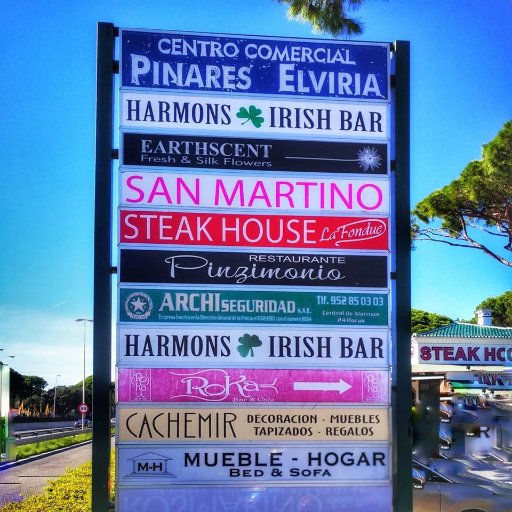 Centro Comercial Pinares de Elviria.
#Pinzimonio
#ArchiSeguridad
#SteakHouse
#SanMartino
#Cachemir
#Roka
#TheKitchen
#Truffles
#monet #harmons