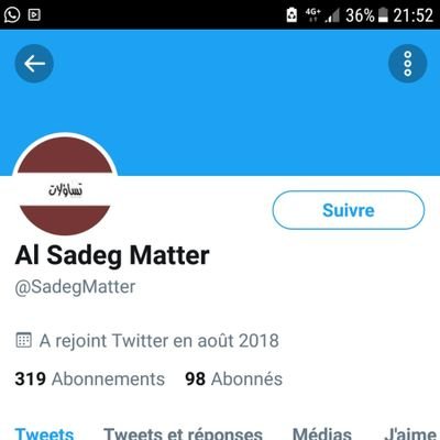 AlsadegMater's profile picture. ‏ثم يرحلون جميعاً
وتبقى لك نفسك التي قتلتها من أجلهم