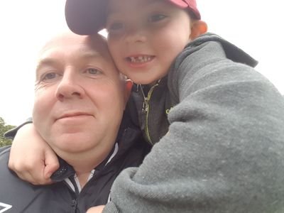 my beautiful wifey and my son
big west ham fan.