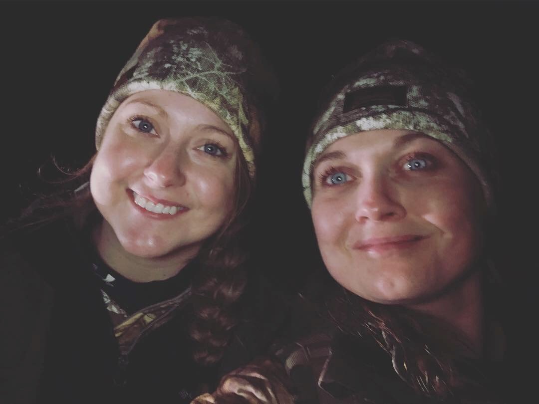 Two sisters who grew up hunting with our dad. Love the outdoors and all things hunting & fishing related. Bowhunters - Elite Archery.