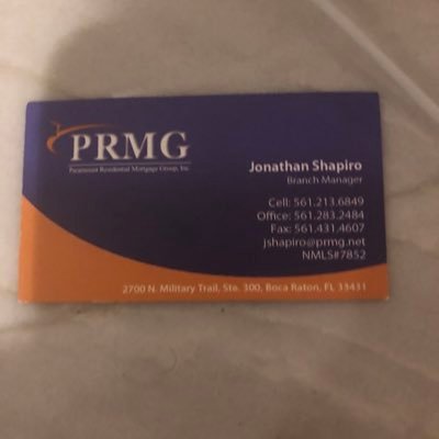 Get it done mortgage professional, I always believe every house is someone’s mansion. Boca Raton PRMG office, Branch manager Jonathan Shapiro 561-213-6849.