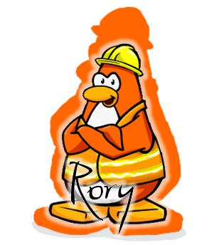G'day penguins! I'm Rory the helpful construction worker of Club Penguin. I have helped clean up many problems in the history of Club Penguin. Follow me, Rory!