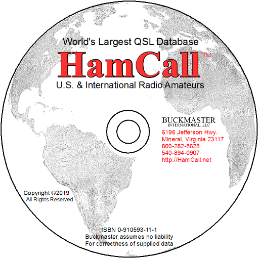 The HamCall DVD, USB, and online database has been published since 1989.  We are the largest amateur radio callsign database with over 2.4 million callsigns