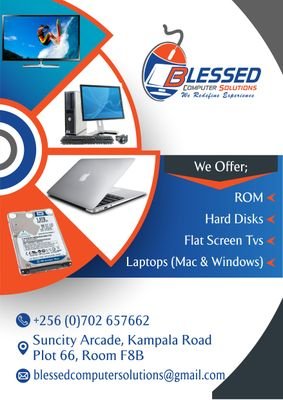 we blessed computer solutions l...we sale new and used computers and laptops plus accessories ..hard disks of all sizes 1Tb, 2Tbs ,3TBs,4Tbs,6Tbs and so many