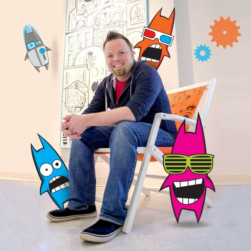 I am a children's artist
a friggin' fun guy, scissor kick enthusiast & best dad ever.   The Epic Adventures of Huggie & Stick
agent contact: john@foliolit.com