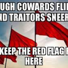 Though cowards flinch and traitors sneer, we’ll keep the red flag flying here.   
Be sure to wake me for the revolution.
Retweets might be endorsements.