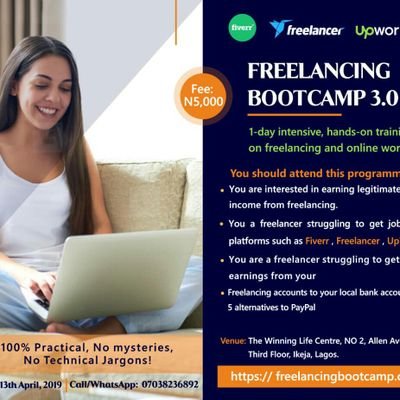 The Freelancing Bootcamp is a 1-day intensive, hands-on training on freelancing for those who want to learn how to get legitimate jobs online.