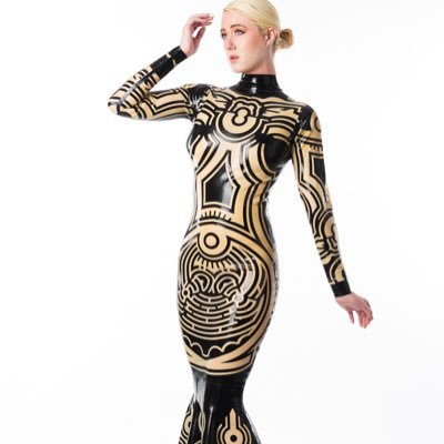 Celebrity latex fashion couture. For purchase and press please contact us at sales@dawnamatrix.com
