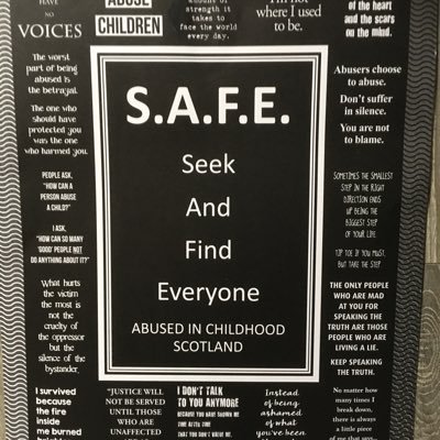 Child sex abuse survivor and campaigner. Founder of S.A.F.E. Seek And Find Everyone abused in childhood. Scotland. Email:davesharp1@hotmail.co.uk