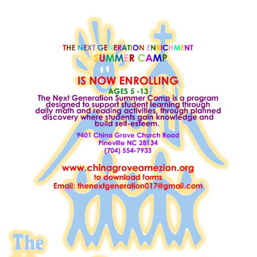 A summer program that help students to build self-esteem, gain knowledge through discovery, and building long lasting friendships. 704-554-7933 Office
