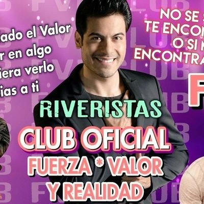 Club de Fans OFICIAL FUERZA,VALOR Y REALIDAD (FVR)
Apoyando la carrera de @_CarlosRivera 🎤
Te invitamos a unirte a esta Aventura #Riverista ya son 14 años! ❤