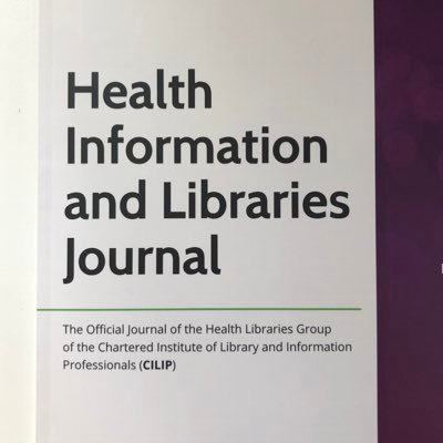 Peer reviewed journal of @CILIPHLG Co-owned with Wiley Blackwell. IF: 3.8 Meet the Editorial Team: https://t.co/TfxRXhKkiC * Communications aren't CILIP policy *