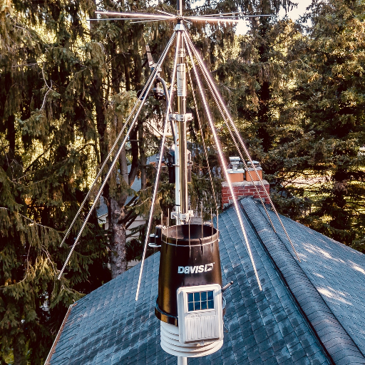 Just a weather station on a roof in the Village of Webster, New York