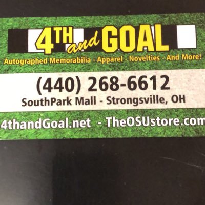 4th and Goal is a Sports Memorabilia, Clothing and Novelty Store. We carry all of your favorite teams! We are open 7 days a week.