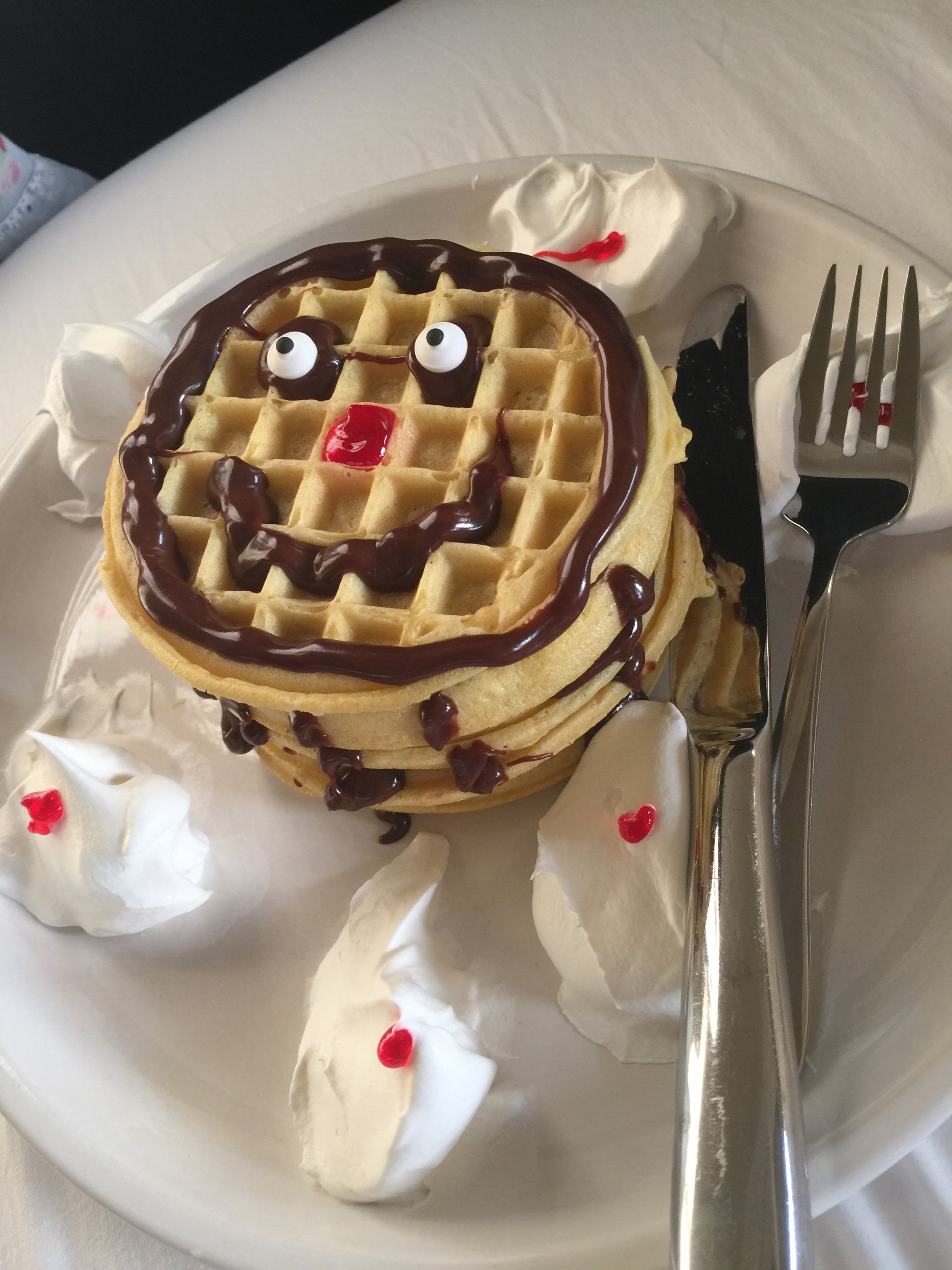 Just a waffle with a face.