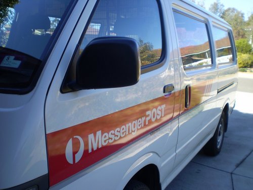 We do mail. We pick up and deliver mail in the Canberra region.