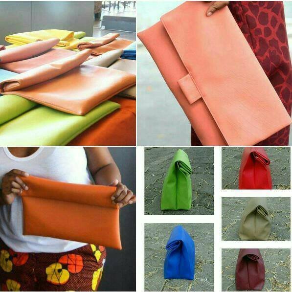 Locally handmade Faux leather Clutchbags