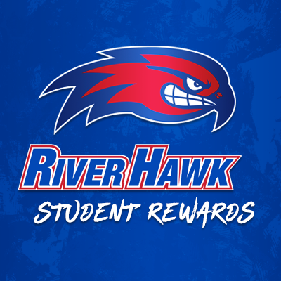 Come to River Hawk Athletic Events and earn points towards FREE Prizes! Make sure you download the River Hawk Student Rewards App! #UnitedInBlue