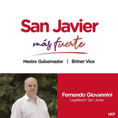 Fernando Giovannini
Candidato a Legislador San Javier
Carolina Caballero
Legisladora Suplente

UCR