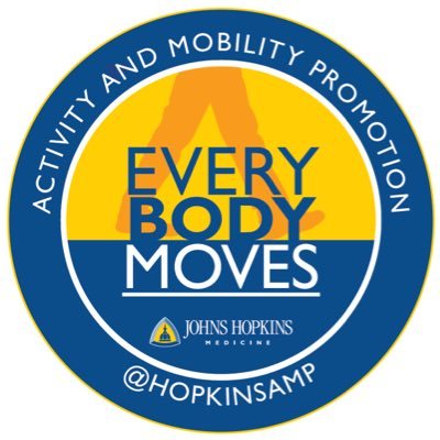 Johns Hopkins Activity & Mobility Promotion (JH-AMP) provides tools and resources to combat the hospital IMMOBILITY HARM. #bedrestisbad #everyBODYmoves