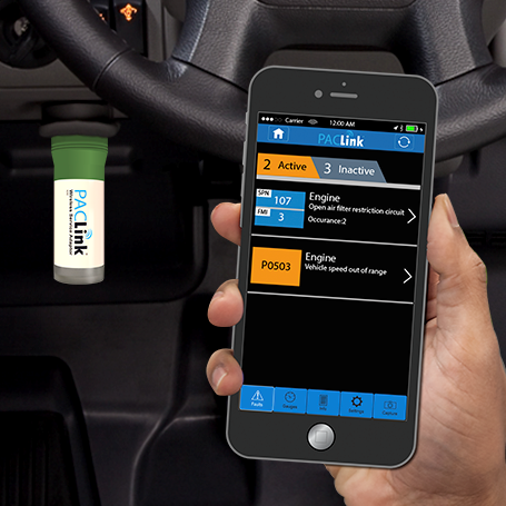 #PACLink sends #Truck#Fault#Codes and #RealTime #Gauges to your #smartphone.  Works w/ #CAT, #Cummins, #MX, #DetroitDiesel, #Allison, #Bendix & others.