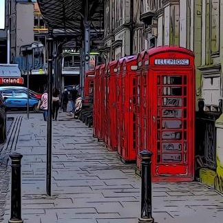 The original Preston landmark , Longest line of red phoneboxes in the world. Lover and tweeter of all things Preston #Prestoninanimateobjects #BlueTick