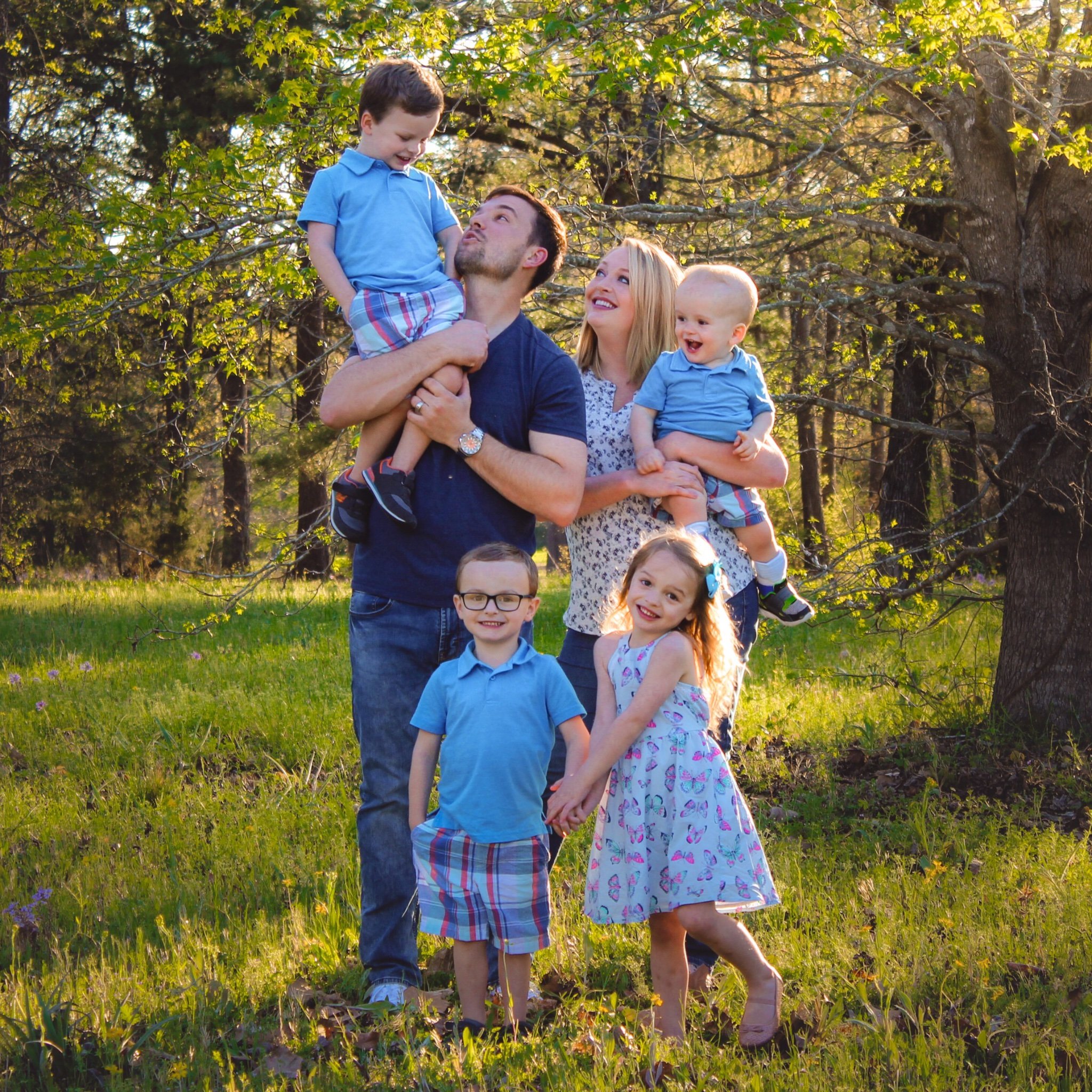 Big family of 6 and lots of laughs! 4 yr. old triplets and 1 yr. old baby boy conquering spina bifida. Never a dull moment!