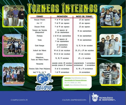 Torneos Internos arrancaron en Campus Santa Fé, con una oferta de 14 nuevas opciones de competencia, unicas el sistema ;)